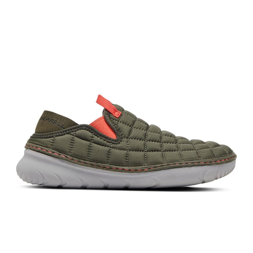 Chaussure Casual Merrell Hut Moc Vert Olive Femme | S.U.EFQN